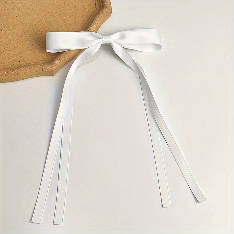 跨境贴标代发少女丝带蝴蝶结发夹气质飘带鸭嘴甜美可爱少女感头饰