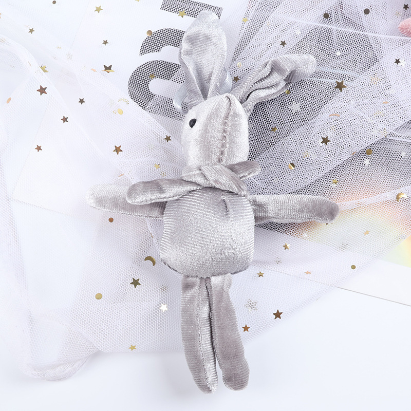 新款灰色许愿兔公仔 花束礼盒配饰钥匙扣挂件毛绒配件厂家批发