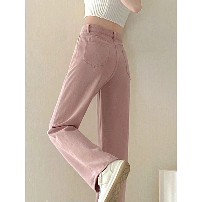 Dirty Pink Jeans Women's High Waist Slimming Loose Straight Trend Versatile Thin New Wide Leg Mop Pants