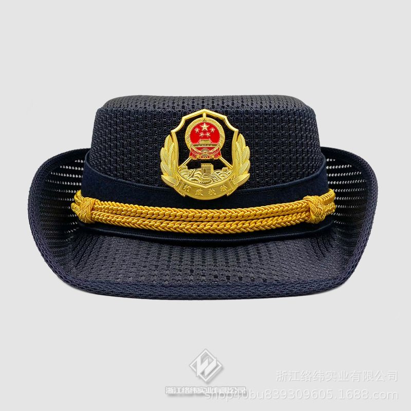 新款交通集团单位帽市场大檐帽卷檐帽应急管理帽文化大盖帽卷檐帽