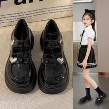 女童小皮鞋2024春秋新款中大童软底黑色公主鞋小女孩儿童表演鞋子