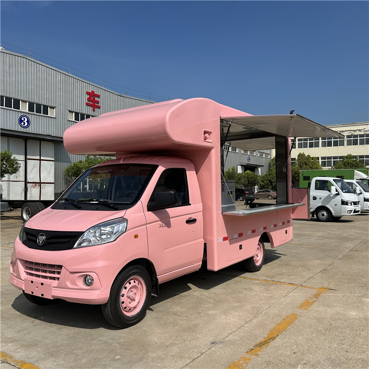 福田国六b冰淇淋汽车商业步行街小吃车三面开窗翼展摆摊车价格