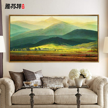 现代装饰画客厅沙发背景墙挂画酒店山水壁画风景油画巨人山版画