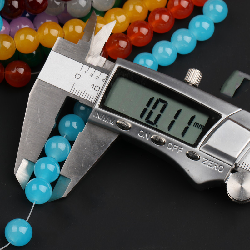 散珠10mm毫米收尾珠有机玻璃珠琉璃珠配件红绳手链项链圆仿玉珠子