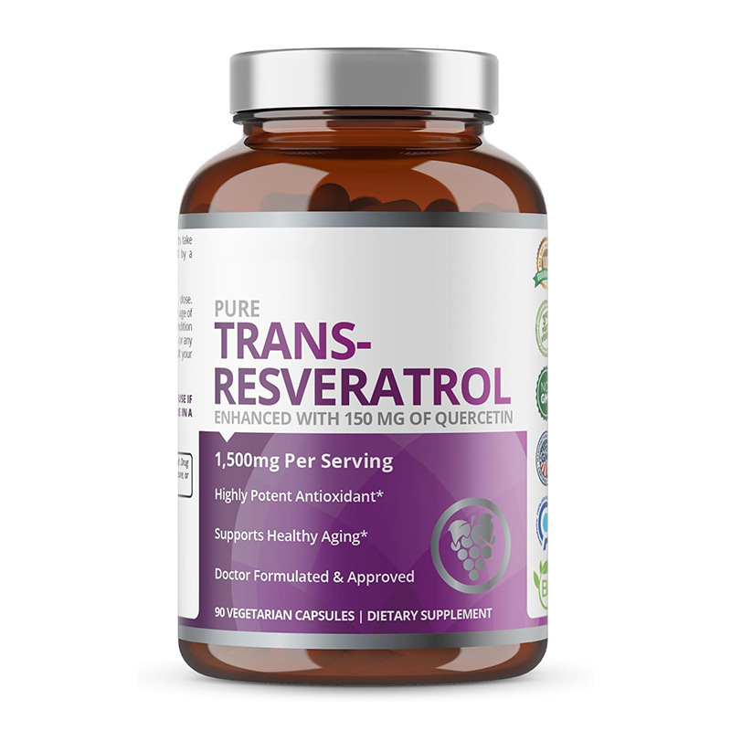 外贸热销品 白藜芦醇胶囊trans-resveratrol capsules60粒 可oe m