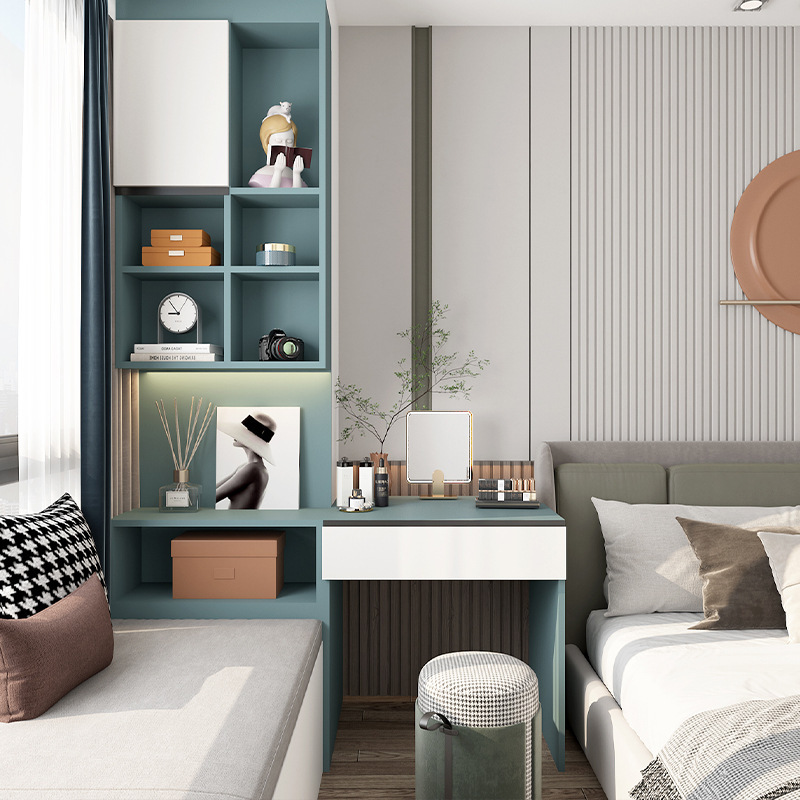 欧铂丽整体衣柜全屋步入式衣柜飘窗开放柜书柜一体玻璃门衣柜