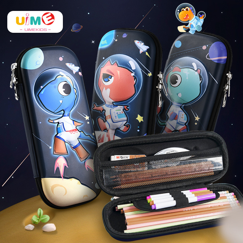 Uime Factory Wholesale Eva Three-Dimensional Stationery Box Pu Pen Bag Light Children Cartoon Cute Gift Logo Printing