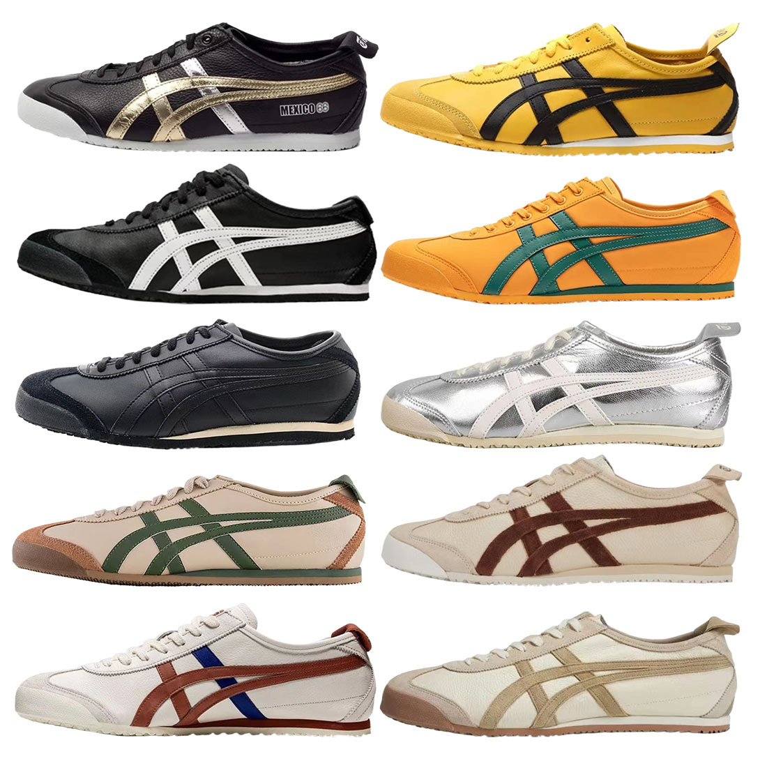 Shoes Made in Putian Tiger Brand Tiger Onitsuka Tiger Shoes Men‘s and Women‘s Board Shoes Top Layer Leather Surface Casual Classic Lazy Shoes