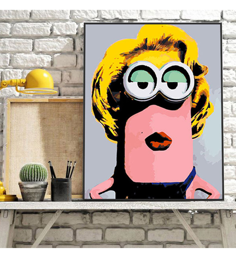 可达鸭呐喊恶搞装饰画喷绘油画名画奶茶店挂画儿童房休闲吧墙壁画