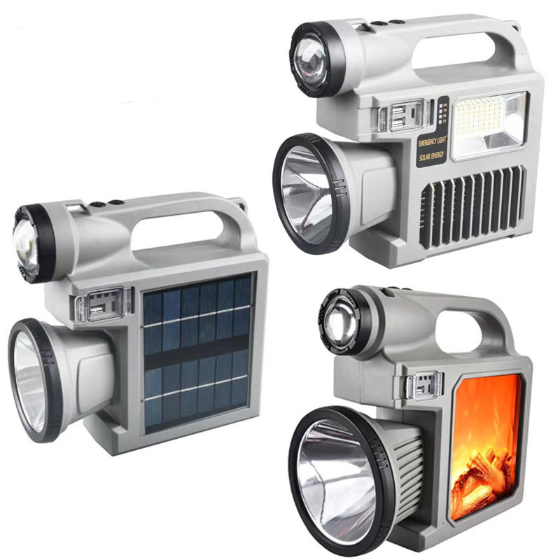 跨境太阳能手持探照灯灭蚊灯户外露营应急照明led大功率手电筒批