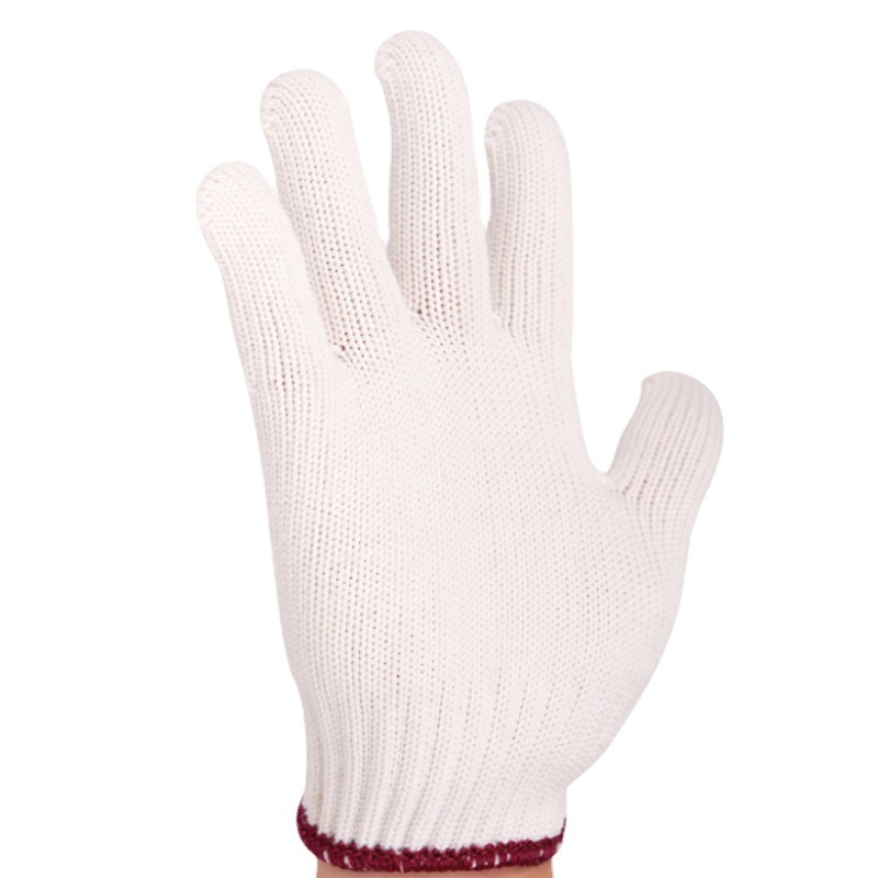 Factory Wholesale Cotton Yarn Knitted Wear-Resistant Non-Slip Anti-Sweat Breathable Comfortable Labor Protection Industrial Site Handling Seven Needle Gloves