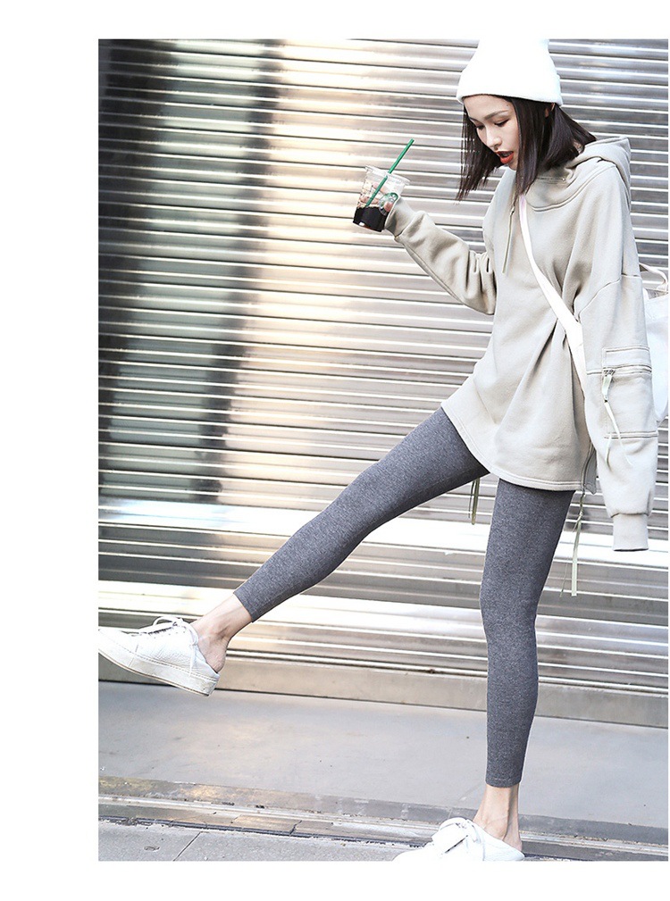 Ultra-Fine Worsted 100 Full Wool Women's Elastic Slim Solid Color Seamless Men's Knitted Leggings Spring and Autumn Winter New