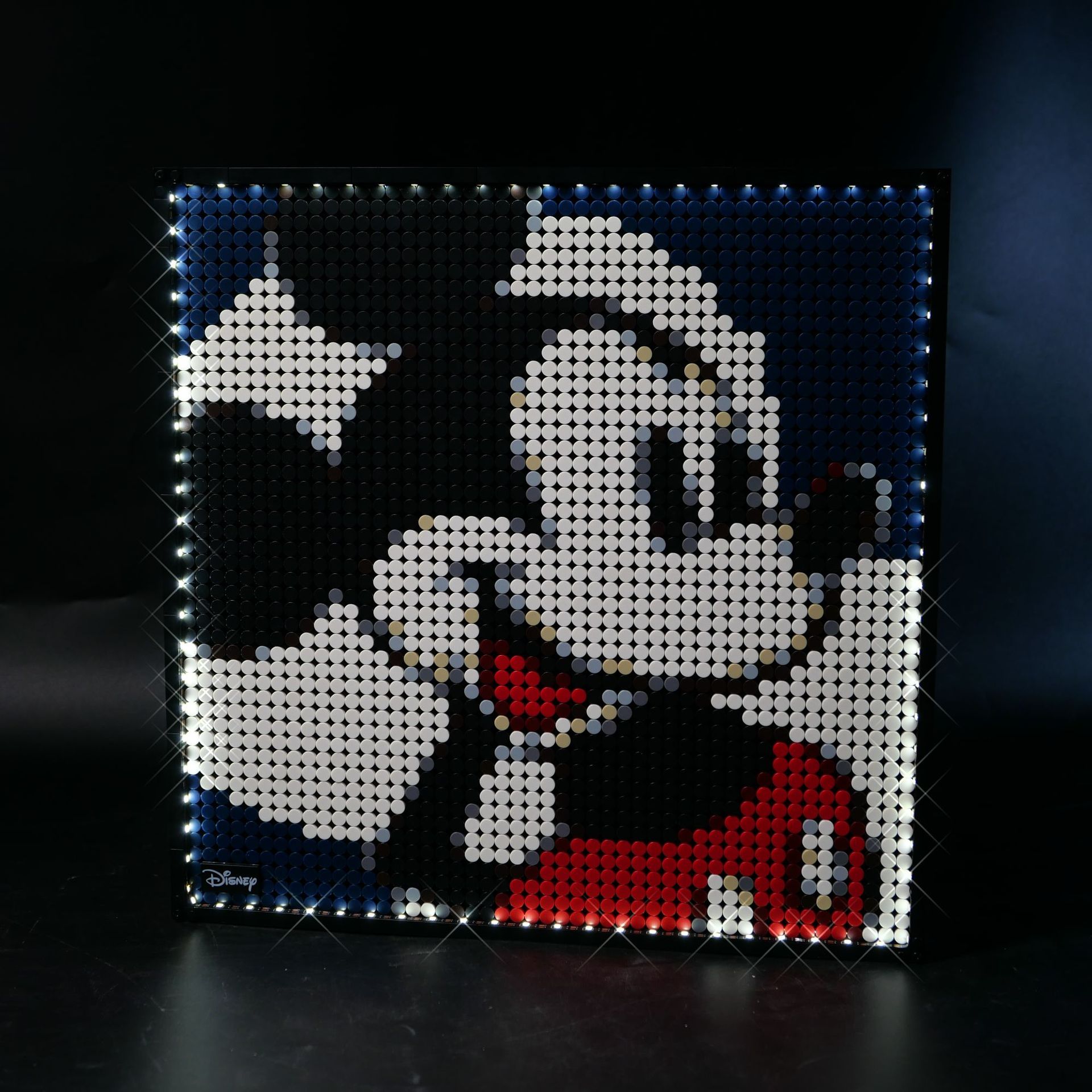 moc积木灯 兼容乐高艺术生活米奇米妮31202马赛克像素画灯光配件