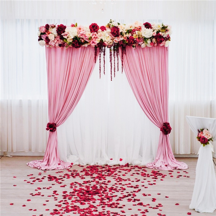 跨境雪纺窗帘背景婚礼装饰防皱布幔摄影布婚庆布置户外纱幔背景