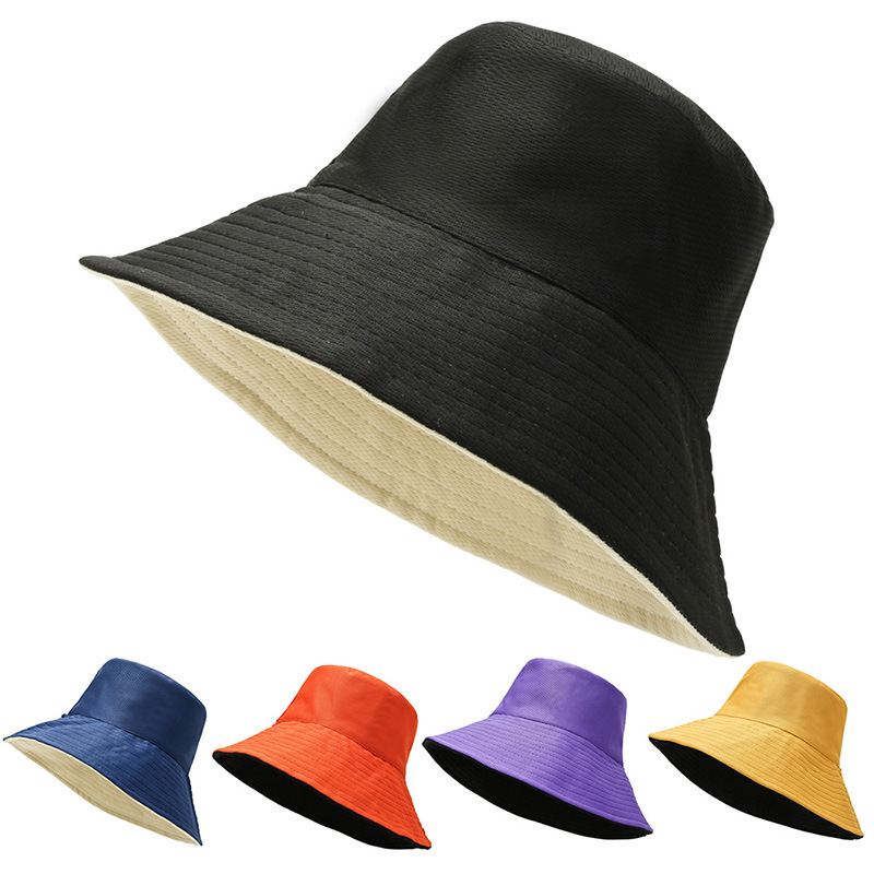 summer fisherman hat men‘s and women‘s double-sided big brim show face small outdoor travel sunshade sun protection hat korean style light board bucket hat