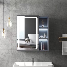 北欧式镜柜镜箱太空铝浴室柜组合单独收纳盒卫生间挂墙式储物镜子