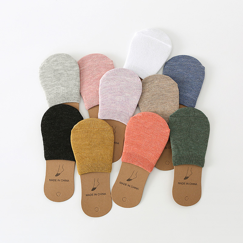 One Piece Dropshipping Ice Cream Solid Color Women's Socks Invisible Socks plus Size Cotton Half Soles Ankle Socks Women's Socks Zhuji Socks