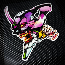 梗图车贴个性动漫初号机战士头像汽车反光贴 电动摩托车防水贴纸a