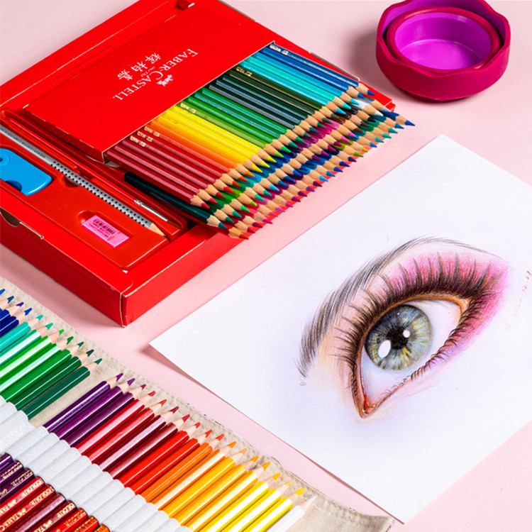 德国辉柏嘉48色水溶彩铅铁盒套装成人美术素描绘画可擦水溶性铅笔