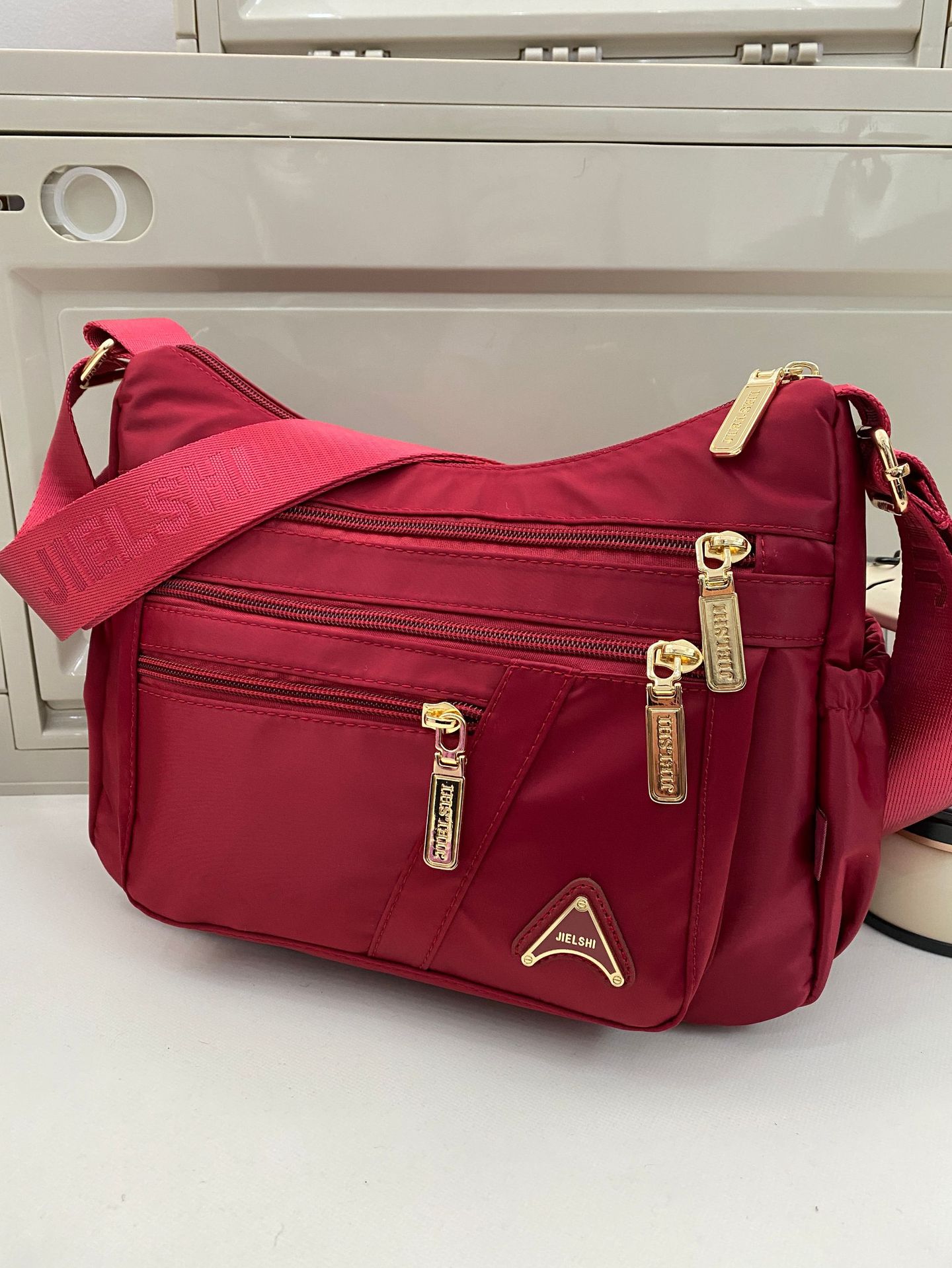 Multi-Layer Women's Nylon Bag Simple Messenger Bag Fashion Casual Shoulder Bag Solid Color Trendy Bags