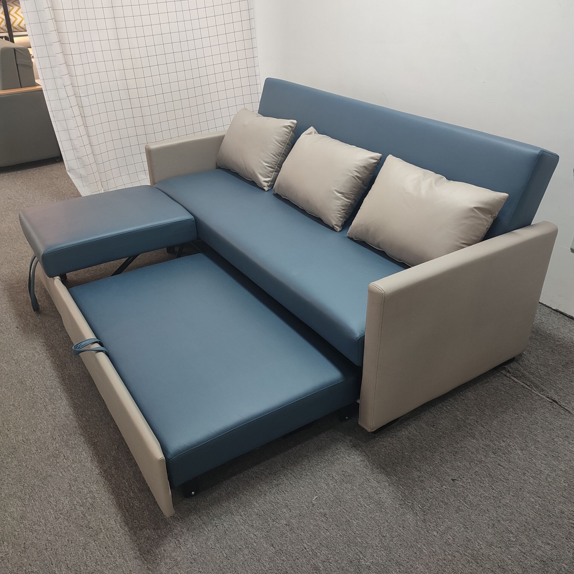 多功能小户型免洗科技布沙发床 客厅带贵妃伸缩款沙发