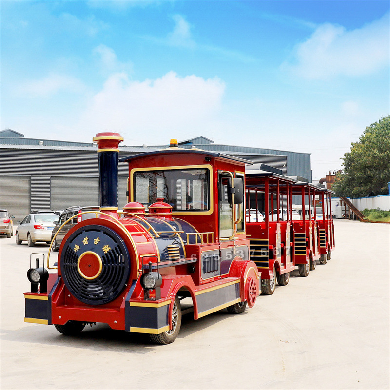 旅游景区电动观光小火车公园游乐设施广场公园古镇燃油小火车厂家