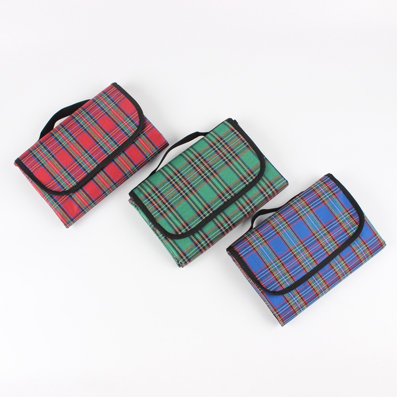 Plaid Picnic Mat Oversized Double-Layer Thickened Floor Mat Camping Mat Waterproof Durable Moisture-Proof Picnic Mat Beach Mat