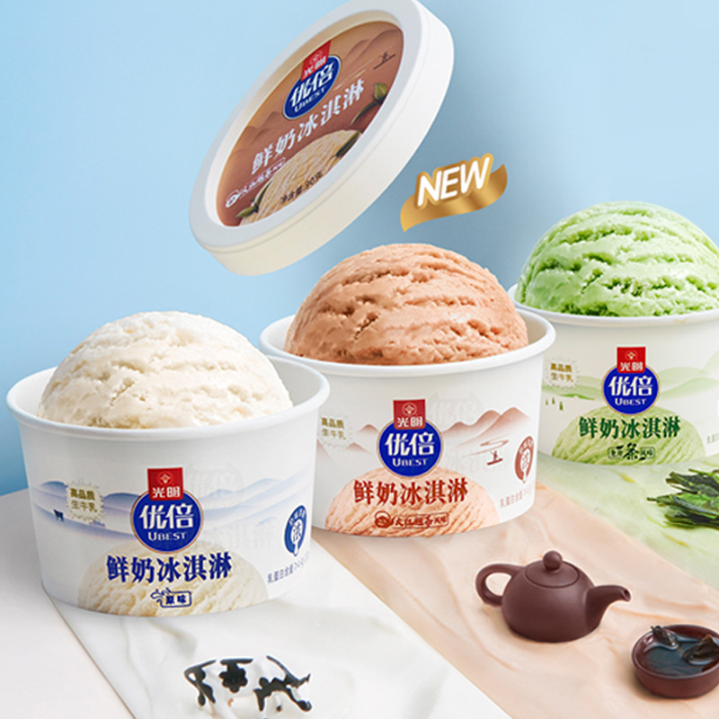 光明优倍龙井茶鲜牛乳冰淇淋大白兔鲜奶杯装网红雪糕-阿里巴巴