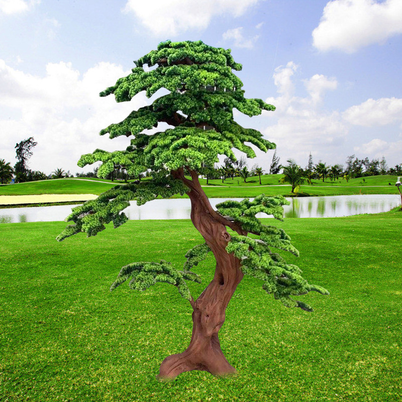 仿真松树迎客松罗汉松假松树 商场酒店装饰景观树 园林绿化仿真树
