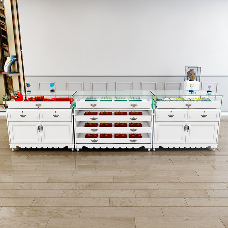 珠宝展示柜珠宝首饰展示柜台玻璃展柜饰品柜陈列柜中岛柜欧式简约