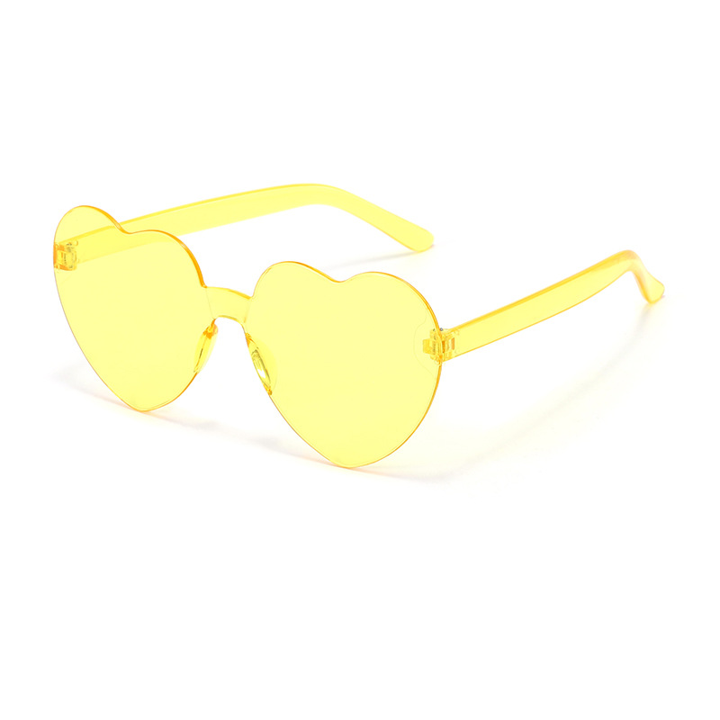 Colorful Transparent Candy Color Heart-Shaped Sunglasses Men's and Women's Heart Glasses PC Sunglasses Party Glasses