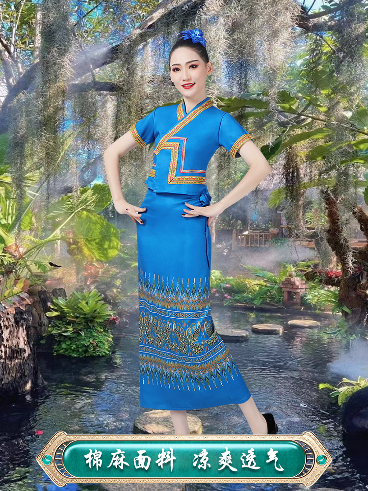 枫彩云南西双版纳儿童新款高端傣族泼水节半身长裙服装男女舞蹈演