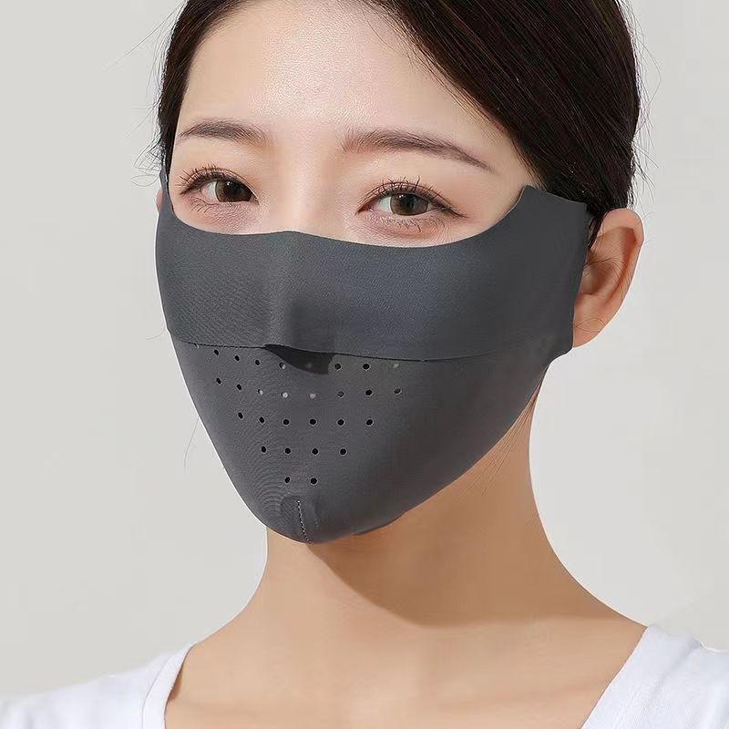 Summer Sun Protection Mask Female Three-Dimensional Seamless Uv Protection Sunshade Face Mask Breathable Thin Eye Protection Ice Silk Mask