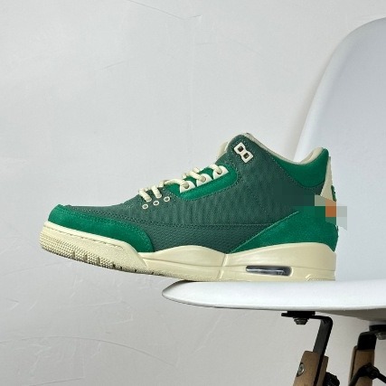一件代发 纯原 联名绿麂皮大厂出品aj3 草绿 怪钩 乔丹篮球鞋系列