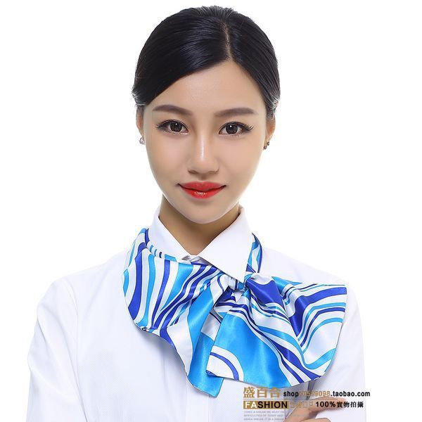 百变魔术丝巾工作上班气质女夏季商务银行空姐职业装小方巾领花领