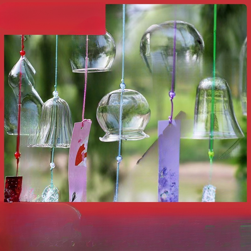许愿风铃挂饰风铃樱花玻璃透明悬挂式景区场景布置风铃学生diy手