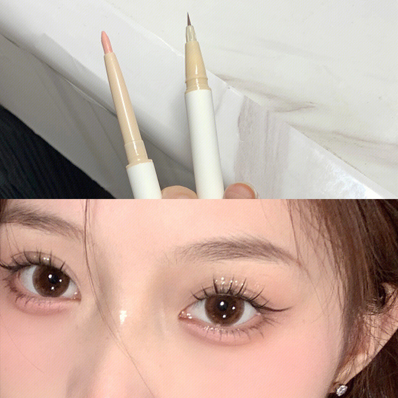 Sweet Mint Crystal Color Double-Headed Eye Shadow Pen Matte Sequins Brighten Pen Novice Brown Extremely Fine Shadow Eyeliner