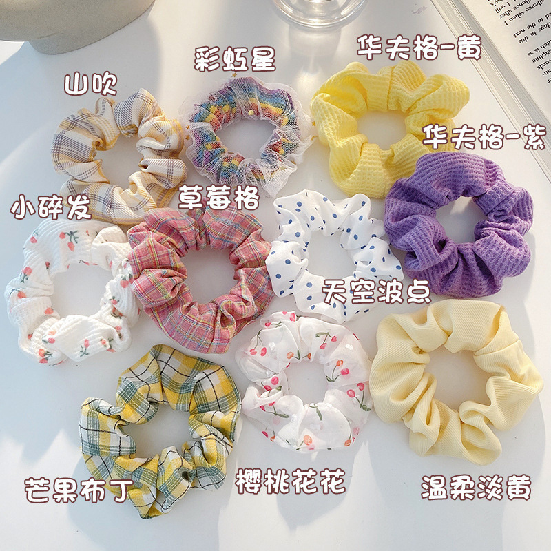 Intestine Hair Rope Pork Intestine Hair Band Female Ins Internet Celebrity Hair Band Simple Elegant French Large Intestine Ring Hair Accessories