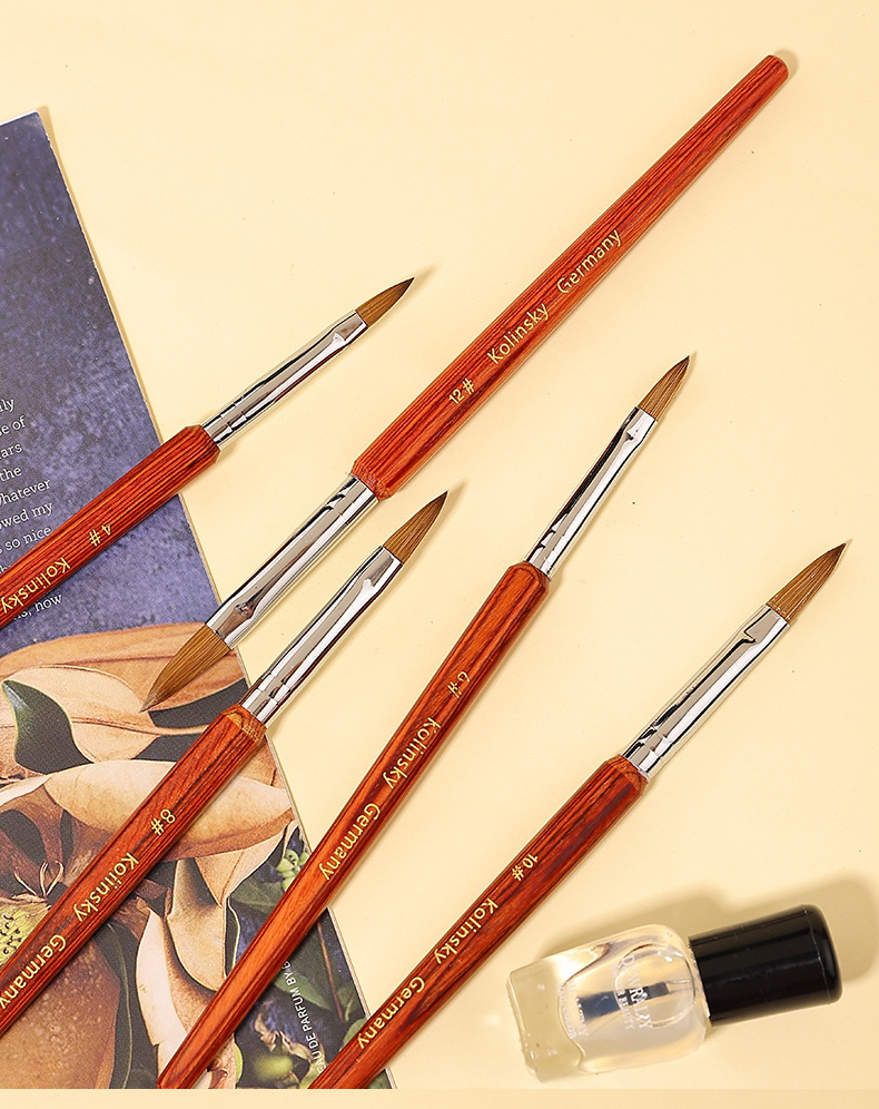 工厂定制貂毛美甲笔亚马逊法式水晶甲美甲彩绘笔貂毛笔批发