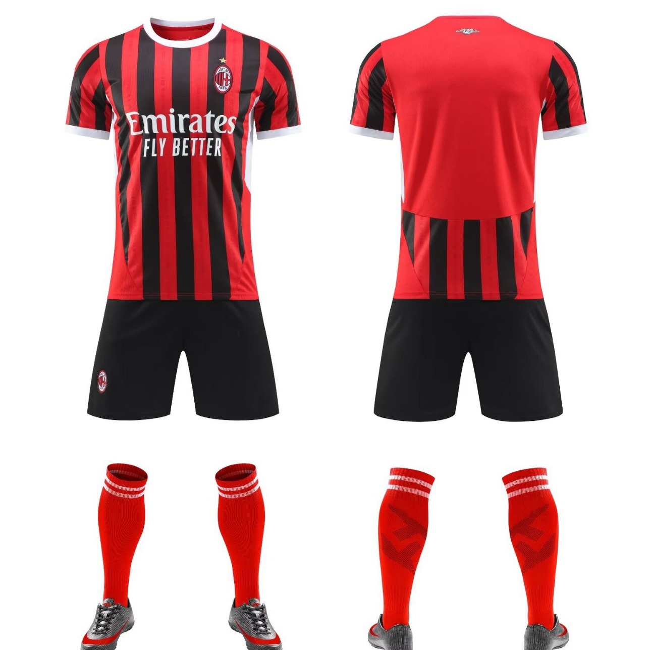 2425ac米兰球衣11号伊布足球训练服儿童足球服套装男