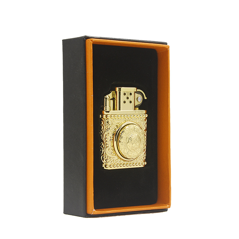 创意幸运转轮十二生肖旋转充气砂轮明火打火机公司礼品定制dc1804