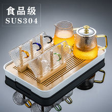 茶具套装家用耐热玻璃客厅家用日式功夫茶杯小套茶盘锤纹加厚茶壶