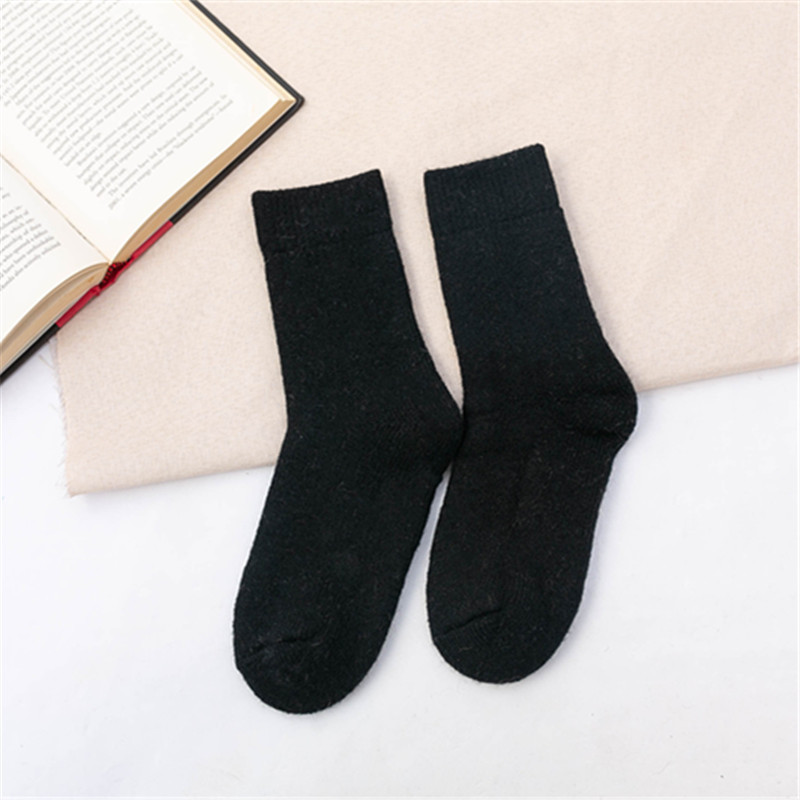 Winter Super Thick Wool Socks for Men and Women Warm Wool Socks Thickened Fleece-Lined Terry Sock Solid Color Wool Socks