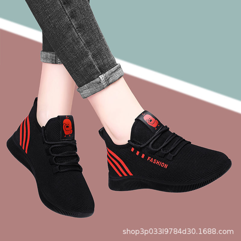 Spring and Summer Old Beijing Middle-Aged and Elderly Walking Students Leisure Korean Mesh Shoes Sports Anti-Slip Square Dance Hollow Women