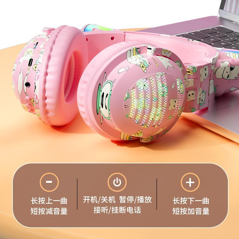 Cross-Border New Arrival Private Model Vj371 Wireless Headset Bluetooth Headset Cat Ear Luminous E-Sports Student Online Red Headset