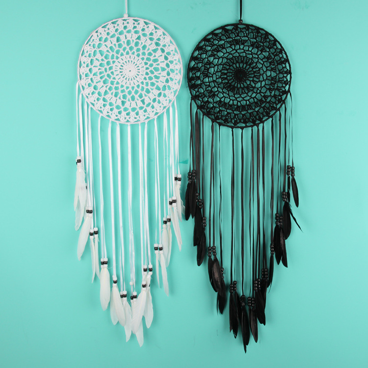 Nordic Style White Knife Feather Dreamcatcher Wind Chimes Pendant Home Decoration Bedroom Wall Stickers Hanging Decoration Creative Gift