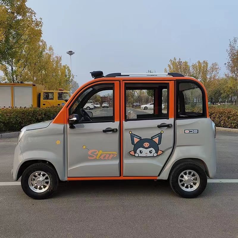 两门四座 新能源可油电两用 低速电动车小型家用带娃上下学-阿里巴巴