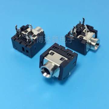 博达鑫pj-306耳机插座铜头5脚插脚卧式3.5音频母座连接器-阿里巴巴