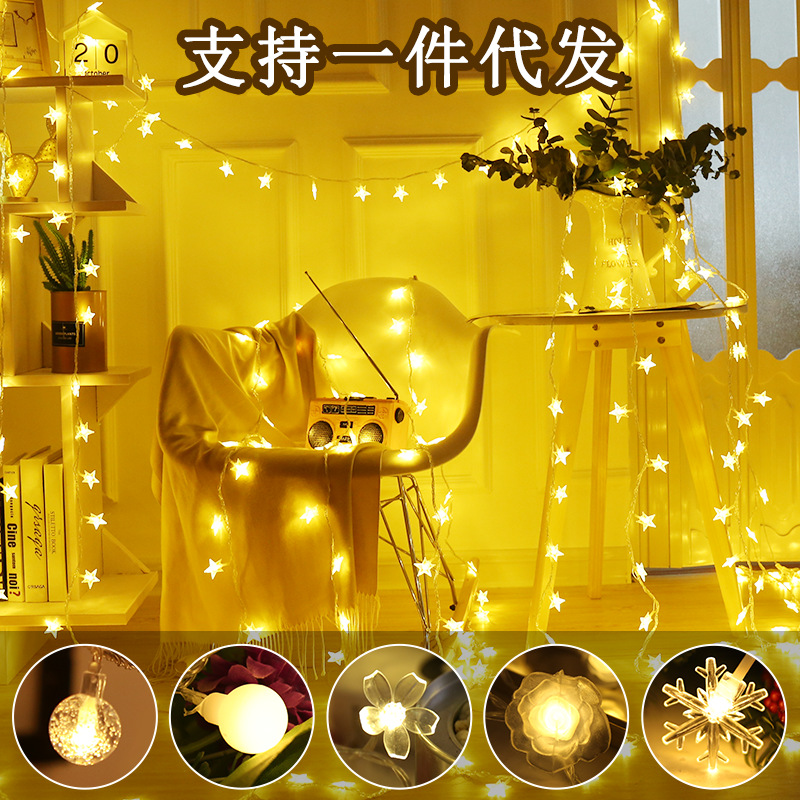 led lighting chain solar star light christmas festival ambience light outdoor camping tent canopy chandeliers