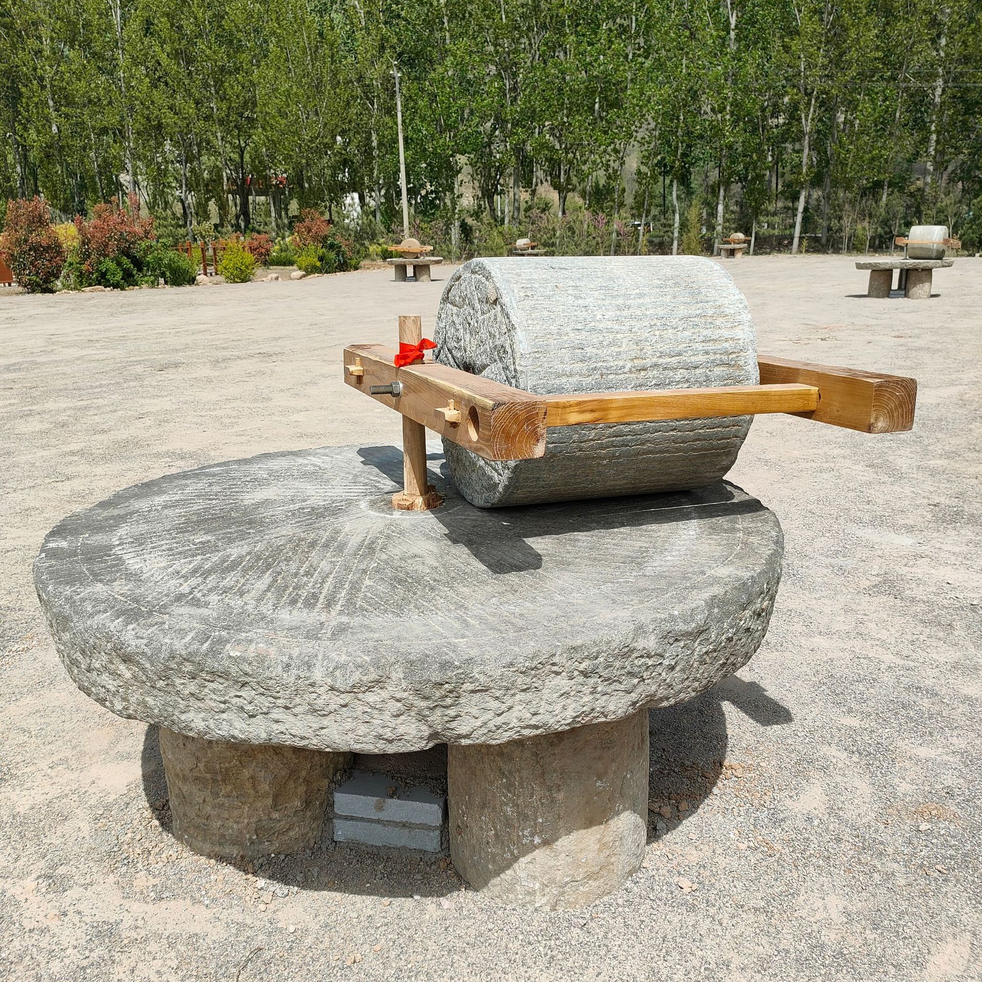 农村老石碾子大碾盘石碾子旧磨盘古建石磨子旧石器老物件整套农家